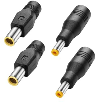 PNGKNYOCN Netzsteckeradapter, 2 Stück 8mm Stecker auf 5,5mm x 2,1mm Buchse und 2 Stück 5,5mm x 2,1mm Stecker auf 8mm Buchse (4er-Pack)