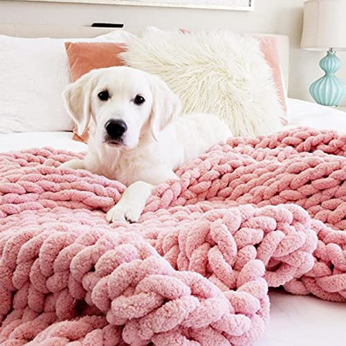 MHUQIA Gestrickte Decke 200x200cm, Grobe Strickdecke Wolle Garn Arm Stricken Werfen Super GroßE Klobige Stricken Decke Haustier Bett Stuhl Sofa Yoga Matte Teppich