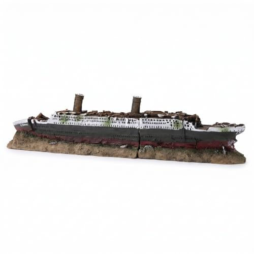 SatcOp Wrack-Ornamente aus Kunstharz, Titanic Lost Wrecked Boat Ship Aquarium-Dekoration, Ornament, Wrack-Ornamente