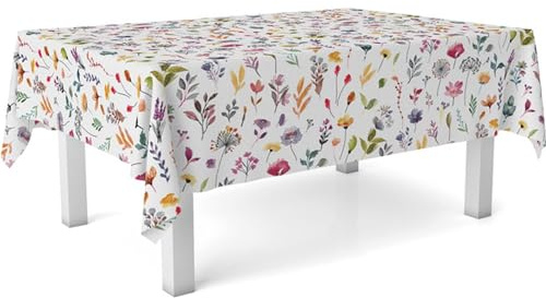 ECOMMERC3 | Mantel Hule Mesa Rectangular Tamaño 180x140 cm - Estilo, Durabilidad y Fácil Limpieza para tu Mesa - Mantel Hule Antimanchas e Impermeable - Garden Flores