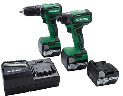 HiKoki KC18DDXJBZ Twin Pack 18V 3 x 5.0Ah Li-ion | Brushless technology delivers up to 55Nm and 140Nm output, with 20-position clutch and electric braking.