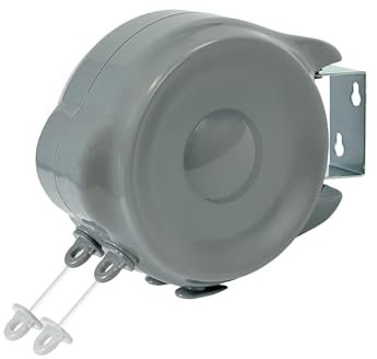 Addis Dual 2 Line Retractable outdoor Space saving laundry clothes washing line, up to 30 metre drying, Grey