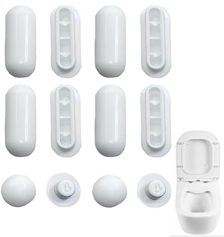 Paracolpi per Sedili WC, 12 Pezzi Coperchio Water,Set Gommini Per Copriwater, Paracolpi in Plastica per Copriwater,Paraurti del Sedile del Water Universale per Tampone Anti-Rumore del Sedile del Water