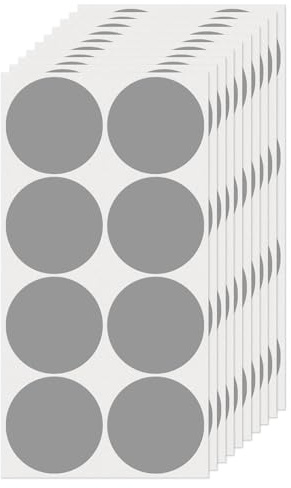 FINDAT 50 mm Klebepunkte Runde Punktaufkleber Etiketten Grau, 80 Stück | Selbstklebend, wasserfest, Vinyl, Kalender, Büro, Schule, Farbcodierung, Markierungspunkte