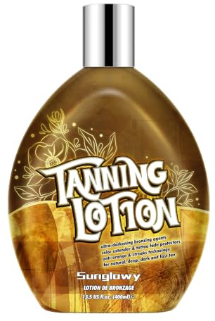 Sunglowy Tanning Bed Lotion With Bronzer And Accelerator, Bronzing Tanning Lotion For Tanning Beds, Sun Tanning Lotion For Outdoor, Mango, Dha-Free, 13.5 Fl.Oz