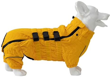 Dackel-Schneejacke, wasserdicht, warm, Hundemantel mit Beinen, reflektierende Weste, Reißverschluss, verstellbar, Outdoor-Schneeanzug, Herbst und Winter, Hundekleidung, Corgi