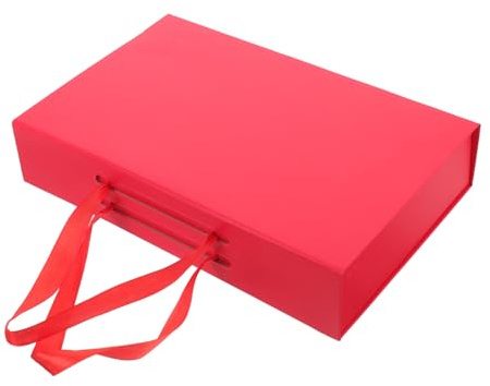 EXAOMBLE Geschenkkarton Mit Magnetverschluss Eleganter Faltbarer Karton Für Für Geburtstage Hochzeiten Und Feiertage Praktische Aufbewahrung Für Süßigkeiten Und Rote Geschenkbox Mit