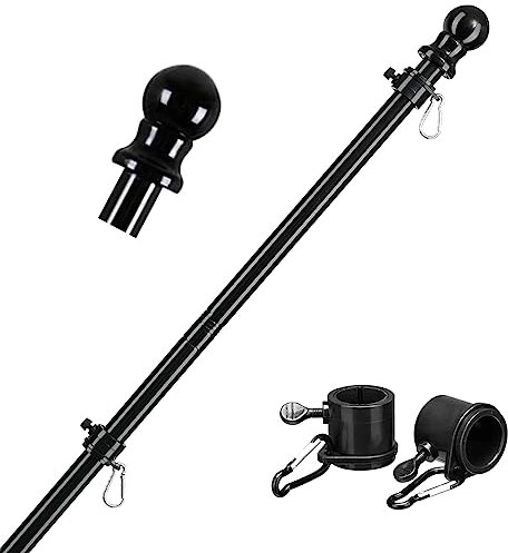 Mástil telescópico para bandera, giratorio 360°, 1,8 m, sin enredos, para guías de viaje, camping, profesores, excursiones, competiciones (A)