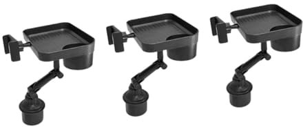 Garneck 3 Pièces Plateau de Plaque de Voiture Porte-gobelet de Voiture Accessoires de Voyage Assiettes Plates Plateaux de Nourriture pour véhicules Plateau de siège de Voiture Plastique