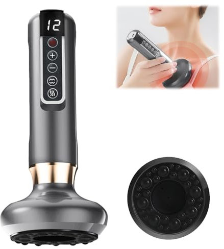 DAJASD Massager Di Cellulite Elettrica, Massaggiatore Anticellulite con Display a LED, Macchina per la Cellulite USB a 12 Marce, 12 Livelli Regolabili per Ventre, Vita, Braccia, Gambe (Grigio)