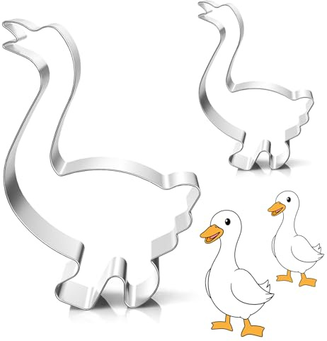 Martinsgans Ausstecher Groß - 16/8.8cm - 2 Stück Ausstechform Gans Keksausstecher Kinder,Edelstahl Plätzchen Ausstecher Cookie Cutter Tiere Sankt Martin Gänse Ausstecherforme Weihnachten