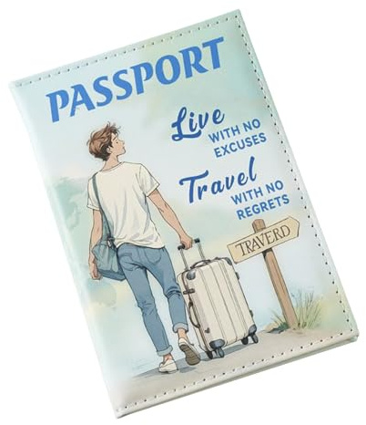 Derwrtup Reisepasshülle Für Reisen - Druckoption Paar Reisepass Hülle,wasserdichte Kreditkarten Bordkarte Brieftaschen Zubehör Für Paare Männer Frauen Kinder Familie