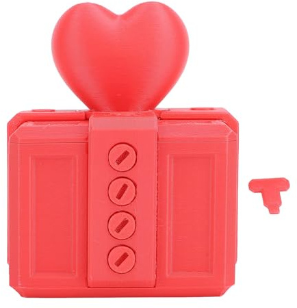 Disidante cassettiera con viti PLA Pla stampata stampata a vite a vite Evilanti Container di carte in denaro per uomini Festa di compleanno di Natale Festa vacanza (Rosso)