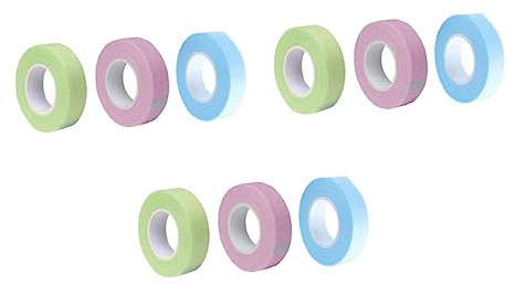 WEKADRIN 12 Rollos de Cintas para Pestañas Transpirables y Adhesivas, Material No Tejido, Tamaño 5.10X5.10Cm, sin Residuos, para Injerto de Pestañas en Salones de Belleza
