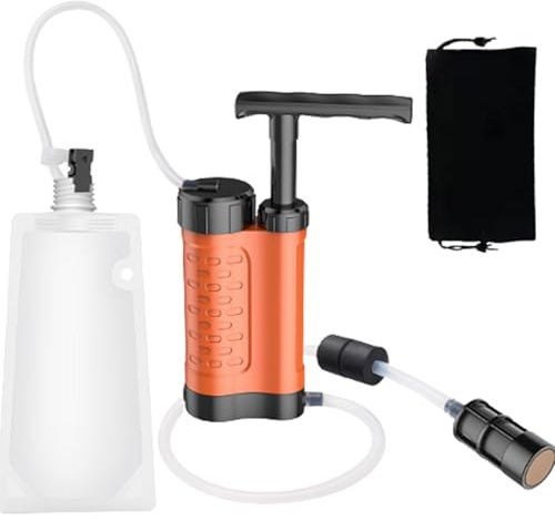 Survie des usines de traitement de l'eau Filtre à eau d'urgence Système de purification de l'eau Filtre à eau de pompe à main léger Sac à dos Randonnée Camping