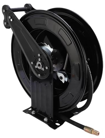 Fabater Pressure Washer Hose Reel, Power Washer Hose Reel, Pressure Retractable Auto Rewind, 3/8inx49.21ft, Heavy Duty Steel, Wall/Floor Mounted, 4000 PSI