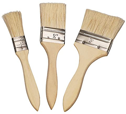3PCS Pinsel Set, Malerpinsel, Flachpinsel, Pinsel Breit, Holzgriffpinsel Für Farbe, ölmalerei, Beize, Leim, Kleber, Geeignet Zum Fechten, Dekorieren, Malen