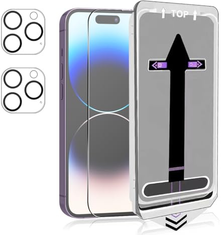 Rnnmeeko 1+2 Stück Schutzfolie für iPhone 14 Pro Max Panzerglas, 9H Härte Panzer Schutz Glas folie und Kameraschutz Schutzglas, Anti-Kratzer Blasenfrei Displayschutzfolie für iPhone 14 Pro Max