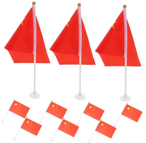 NUOBESTY Mâts de Drapeau à Ventouse pour Voiture 15 Pièces Support Décoratif Extérieur et Intérieur Plastique Solide Blanc Fixation Facile sur Vitre Auto Accessoire pour Drapeaux Auto