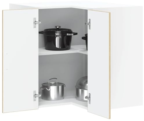 MNISDFL Küchen-Eckhängeschrank Lucca in Sonoma-Eiche Holzwerkstoff mit praktischen Türen für optimale Raumnutzung und Stauraum