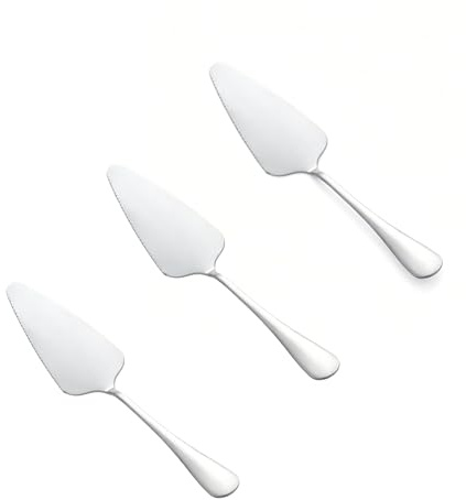 3 stycken tårtspade i rostfritt stål, kakspade, set med tandade kanter, 22,6 cm tårtspade, tårtspade för kök och restauranger, fester, högglanspolerad, tårtspade, tårtspade