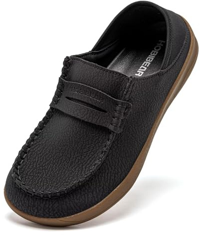 HOBIBEAR Women's Leather Mary Jane Flats | Wide Toe Box & Barefoot Shoes | Wide Comfort Shoes