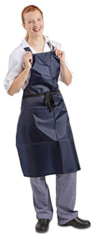 Whites Chefs Apparel Light Duty Waterproof Bib Apron Nylon Blue Kitchen Catering