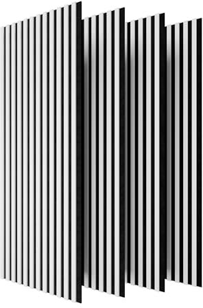 Stegu PROLINE - Paneles acústicos (120 x 60 cm, 4 unidades, madera certificada FSC®, paneles de pared absorbentes de sonido, mejora acústica y estilo para oficina y hogar