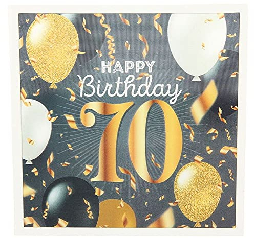 Depesche 5326.006 Glückwunsch-Karte zum 70. Geburtstag mit 3D Motiv, Geburtstagskarte, ca. 17 x 17 cm groß, inkl. passendem Umschlag und Innentext