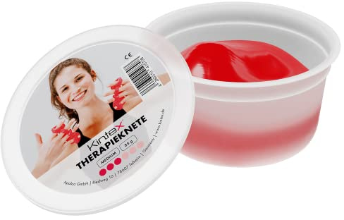 Kintex Handtrainingsknete 85 g Handtrainer für Fingertraining 6 Stärken | Formstabile Handknete in 6 Stärken für Fingertraining, Greifübungen und regelmäßiges Handtraining – widerverschließbare Dose