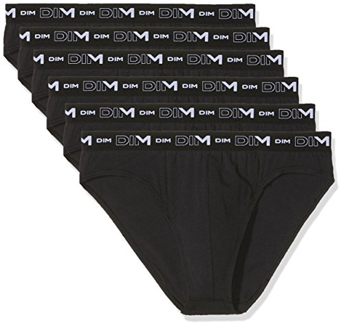 Dim X6 Slip Coton Stretch Lot de 6, Noir (Noir/Noir/Noir + Noir/Noir/Noir 0hz), Small Homme