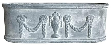 Jardiniere de Balcon ou Fenêtre Balconnière Vasque Bac en Fonte Grise 12x15,5x36cm