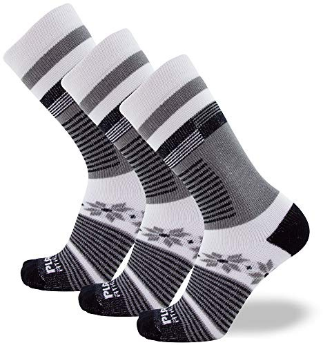 Pure Athlete Ski Socks Kids Youth Wool – Snowboarding Sock Boys, Girls – Skiing Warm Winter (3 Pairs - Black, S/M)