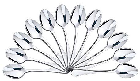 Mr. Spoon - Set mit 12 Dessertlöffeln aus Edelstahl, 15 x 3,2 cm