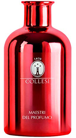 Collesi Bottiglia per Fragranze 500 ml - Bottiglia di vetro - Colore Rosso metallizzato - Spessore con effetto specchio - Elemento Decorativo - Made in Italy