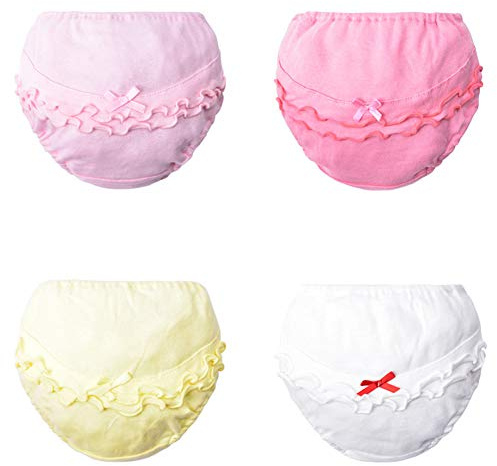 Pantalones de Entrenamiento para Bebé 4 Paquetes, Morbuy Niños Niñas Bragas de Aprendizaje Reutilizable para niños Pequeños de Algodón pañales Ropa Interior (B,150# / 4-6 años)