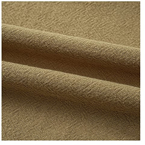 Baumwoll-Leinen-Stoff für Meter 7 Farben Stoff In Leinenoptik für Vorhänge Jalousien Craft Quilting Patchwork & Polsterung,Breite 130 cm(Color:Khaki)