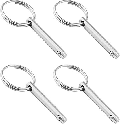 ihreesy 4 Stück Schnellspanner Kugelstifte,316 Edelstahl 6.3mm Durchmesser Schnellspannstifte Quick Release Pin Bimini Top Pins Boot Teile mit Federkugelende