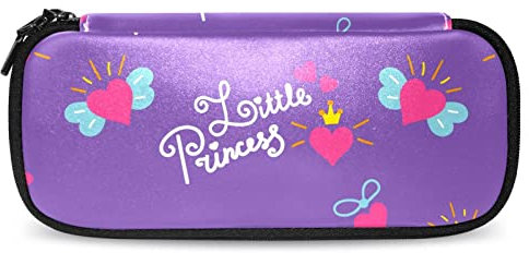 Lurnise Niedliche Stern-Rosa-Liebes-Herz Federmäppchen Stift Federmäppchen Schreibwaren-Taschenhalter, 7.5x3x1.5in