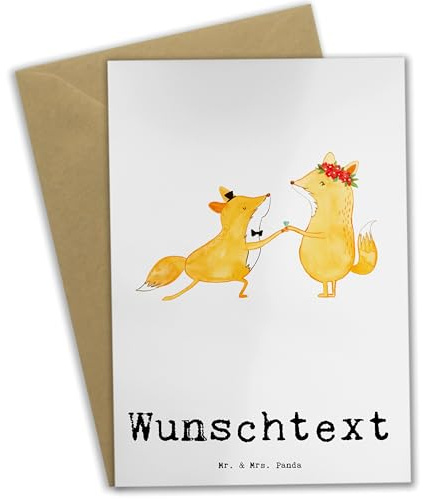 Mr. & Mrs. Panda Personalisierte Karte Fuchs Bester Verlobter der Welt - Geschenke, Geschenkidee, Freund, Ehemann, Grußkarten Personalisiert, Grußkarte, Ehe, individuelle, Mann, Verlobung, Hochzeit