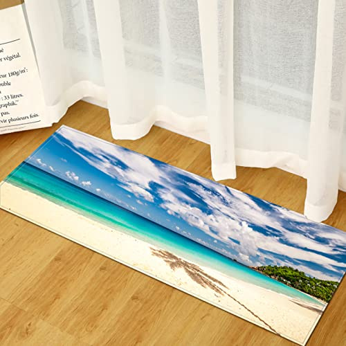 TFLABS Teppich Läufer Himmel und Meer KüChenteppich Waschbar rutschfest Teppich Küche, Teppichläufer Küchenläufer für Flur, Küche, Schlafzimmer 50 x 160cm