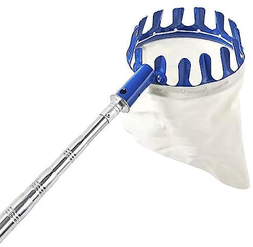 PJDDP Obstpflücker, Apfelpflücker mit mit ausziehbarem Stiel,Obsternter Obstsammler Obstfänger zum Ernten Äpfeln,Kirschen,Pflaumen,Zitrus,Pfirsich,Birnen Usw,Metal Blue,2.1M/6.8FT