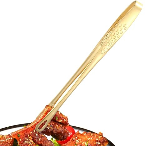 Pinze per alimenti, in acciaio, pinze per barbecue, pinzette per alimenti, pinze multifunzione con struttura antiscivolo, pinze da barbecue con manico lungo per cucinare | Pinzette da chef per