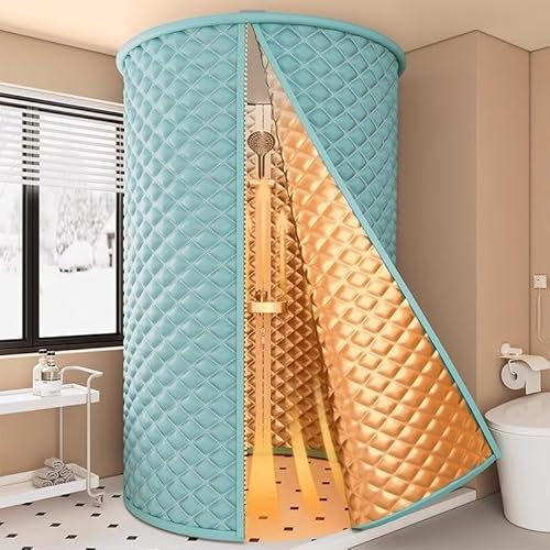 Mobile Umkleidekabine, Duschvorhang Rund Hängend - Verdickte 8mm - Warm Halten, Tragbare Duschzelt Umkleidezelt Toilettenzelt Duschschirm für Outdoor Camping und Badezimmer(90 CMx180 cm)