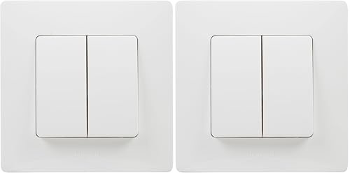 Legrand 396471 NL Doble Conmutador, BL Monobloc, Blanco, Individual (Paquete de 2)