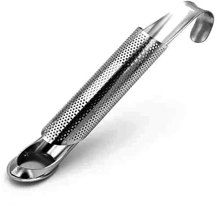 Stainless Steel Tea Strainer, Long Handle Stick Pipe Herb Infusers for Loose Tea, Fine Mesh Herbs Diffuser Steeper Filter for Coffee Spice