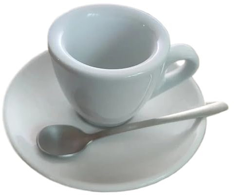 Set professionale da 60 ml di tazzina da espresso italiano, con piattino, tazza da caffè e latte in ceramica spessa (bianco)