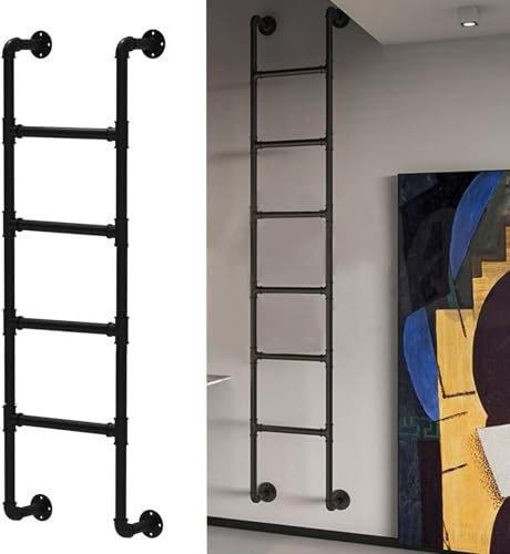 Scala per davanzale di emergenza resistente, capacità di carico di 350 libbre, scala per letto a soppalco in metallo nero, scaletta rotonda per letto a castello in tubo di ferro, personalizzabile