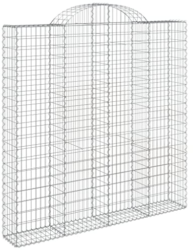 Panier de Gabion, Panier à Pierre Gabion Mur de Soutènement Clôture de Jardin arqué 200x30x200/220 cm Fer galvanisé
