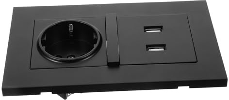 LABRIMP Prise USB Encastrable Double Prise USB 5v/2100ma Panneau Type 86 en Plastique Noir pour Maison et Lieux Publics